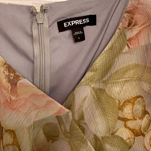 Floral Print Ruffle FauxWrap Hi-low Maxi Dress Express - Picture 6 of 6